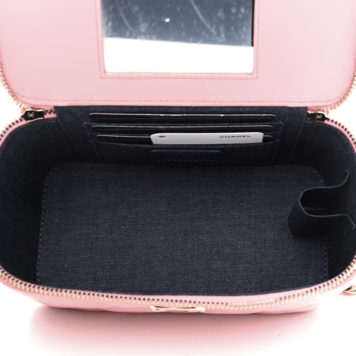 Chanel Lambskin Resin Elegant Chain Vanity Case Pink 7 of 9