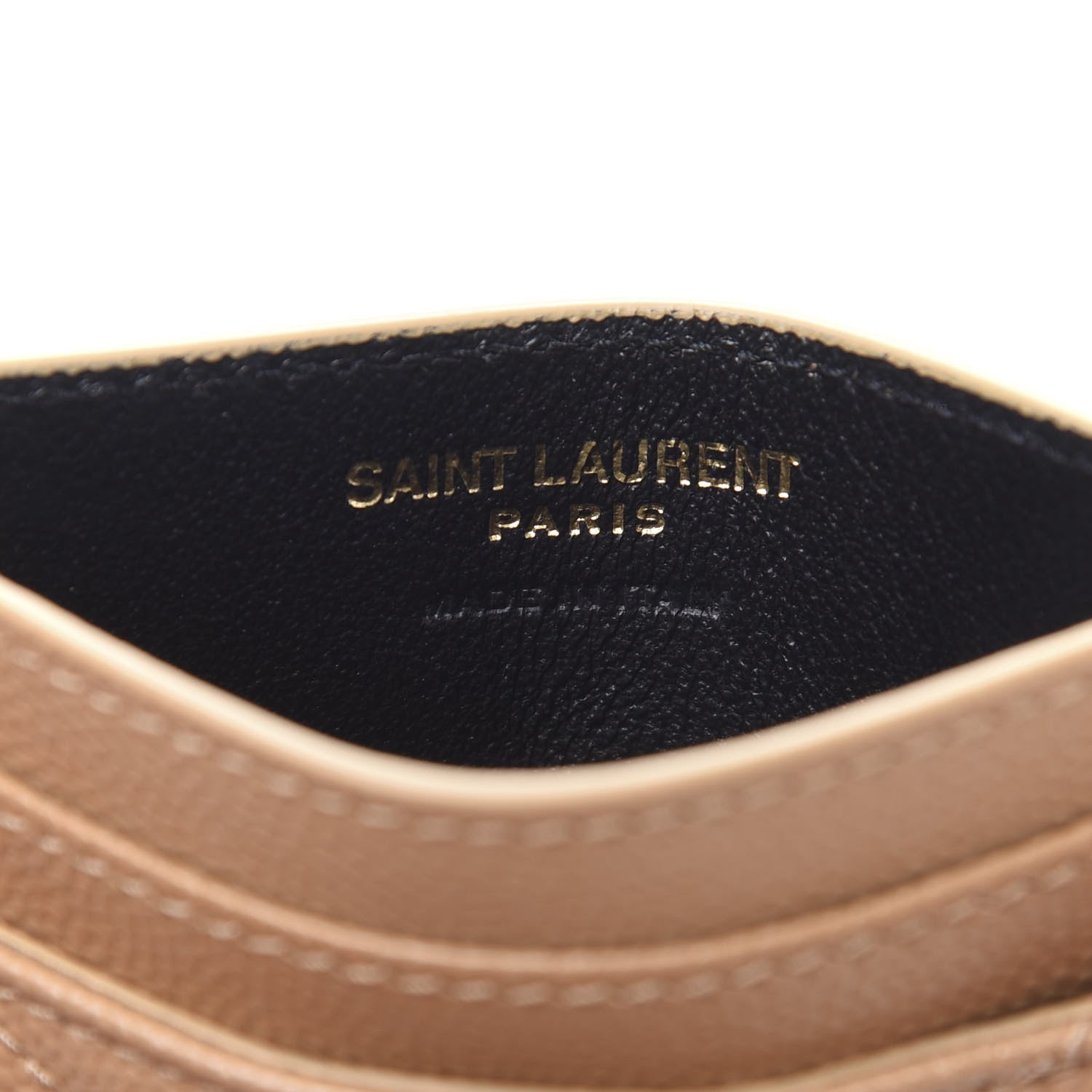 Saint Laurent Grain De Poudre Matelasse Chevron Monogram Credit Card Case Cork 8 of 9