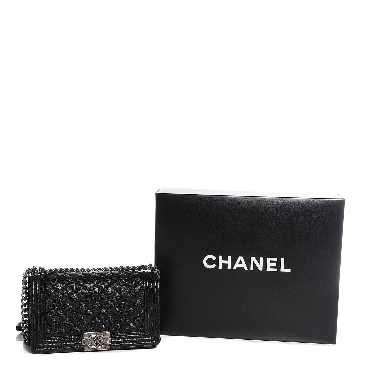 Caviar Quilted Medium Boy Flap Black