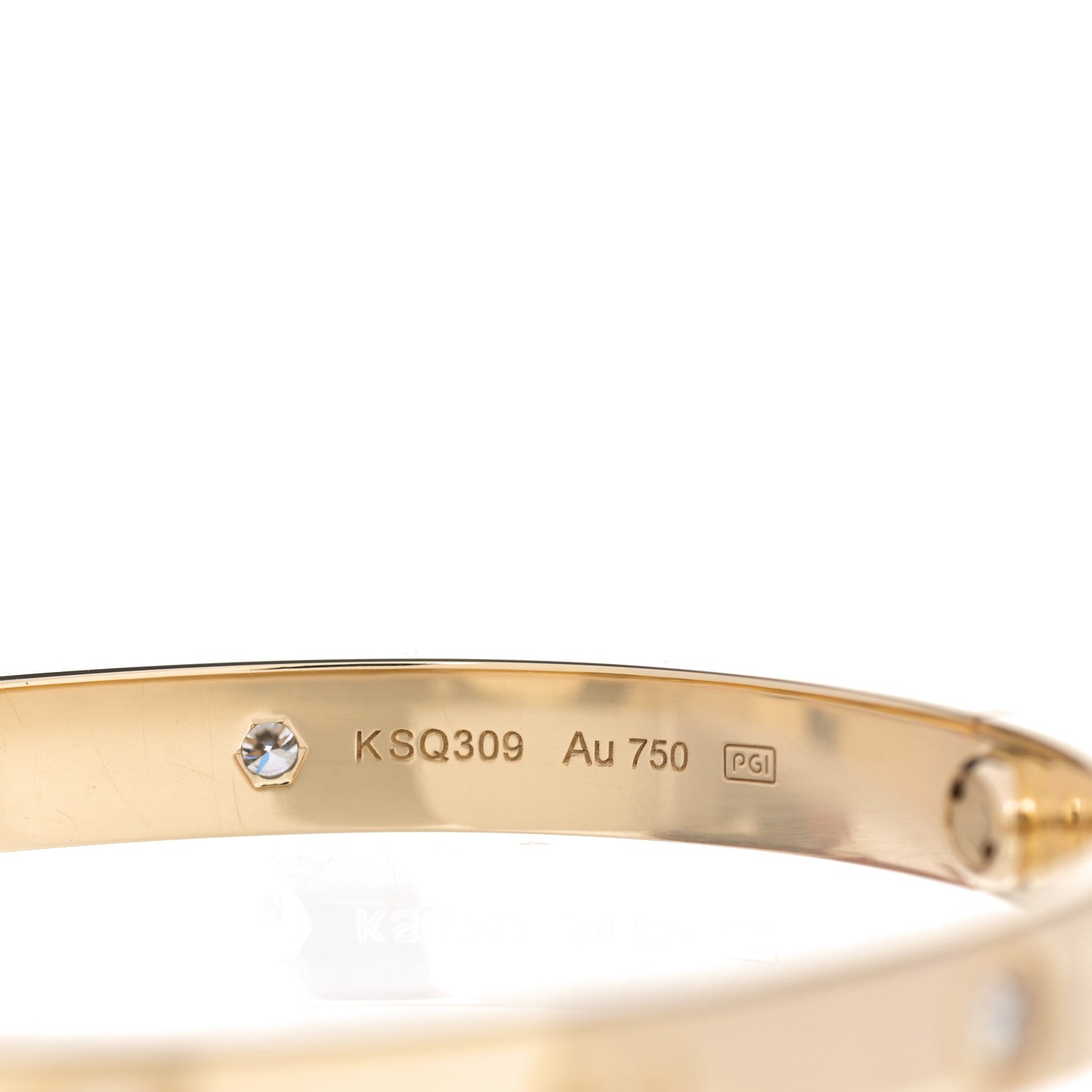 Cartier 18K Yellow Gold 4 Diamond LOVE Bracelet 18 5 of 6