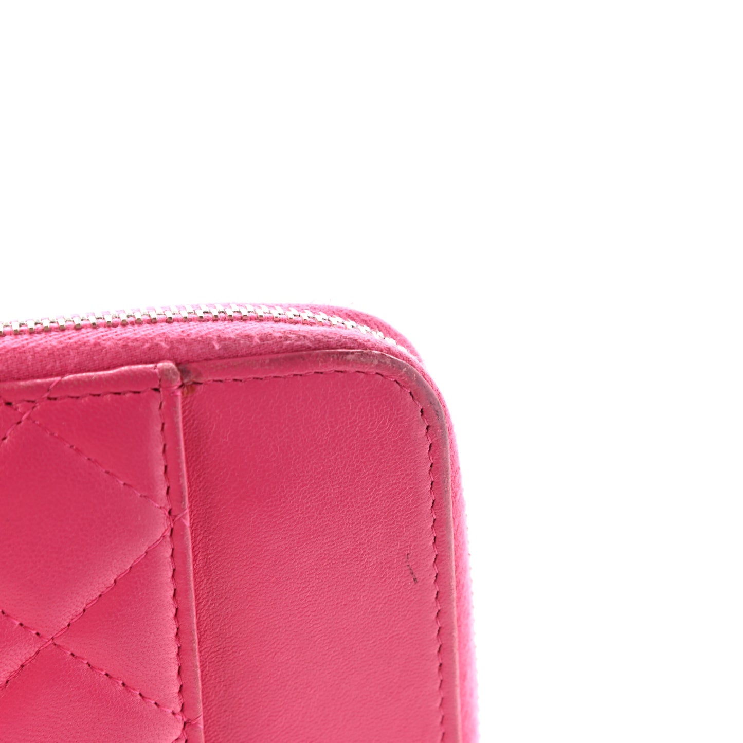 Lambskin Quilted Travel Case Pink