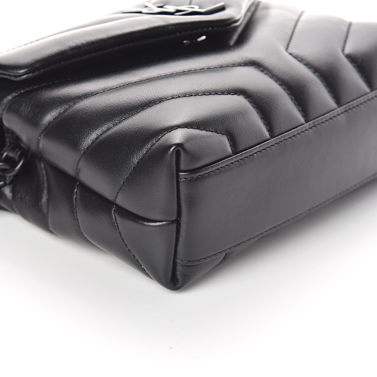 Calfskin Y Quilted Monogram Toy Loulou Crossbody Bag Black