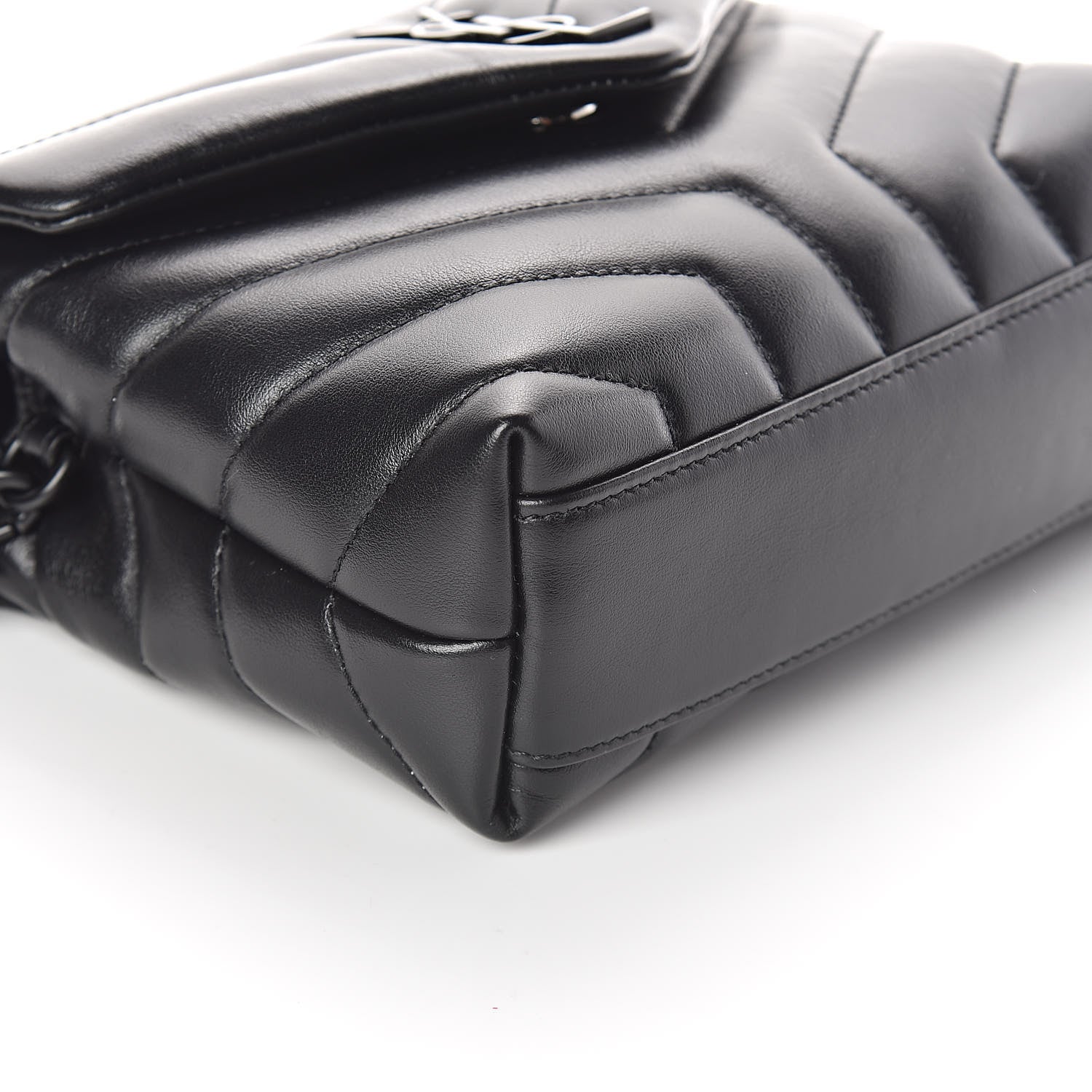 Saint Laurent Calfskin Y Quilted Monogram Toy Loulou Crossbody Bag Black 8 of 10