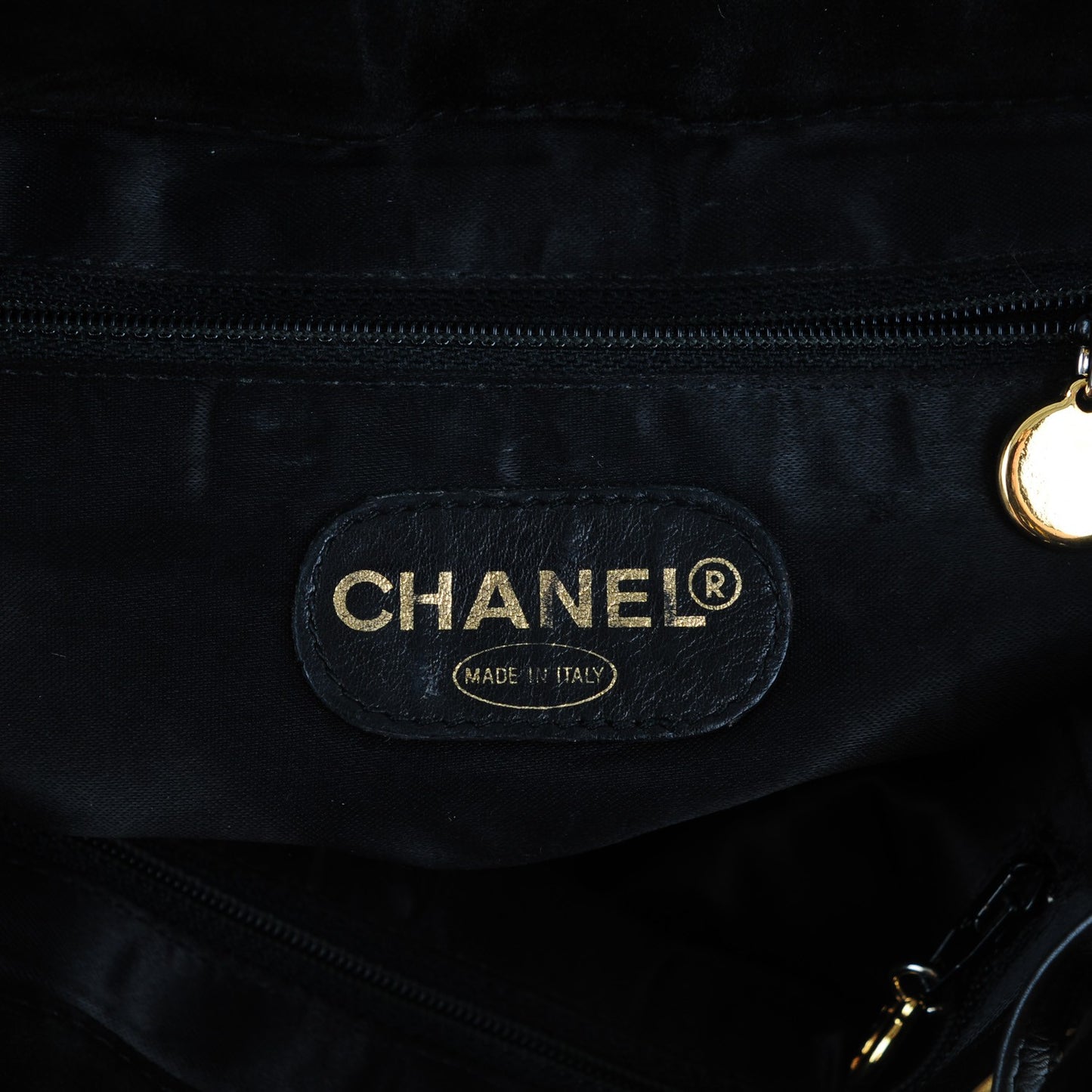 Suede Quilted Drawstring Backpack Black