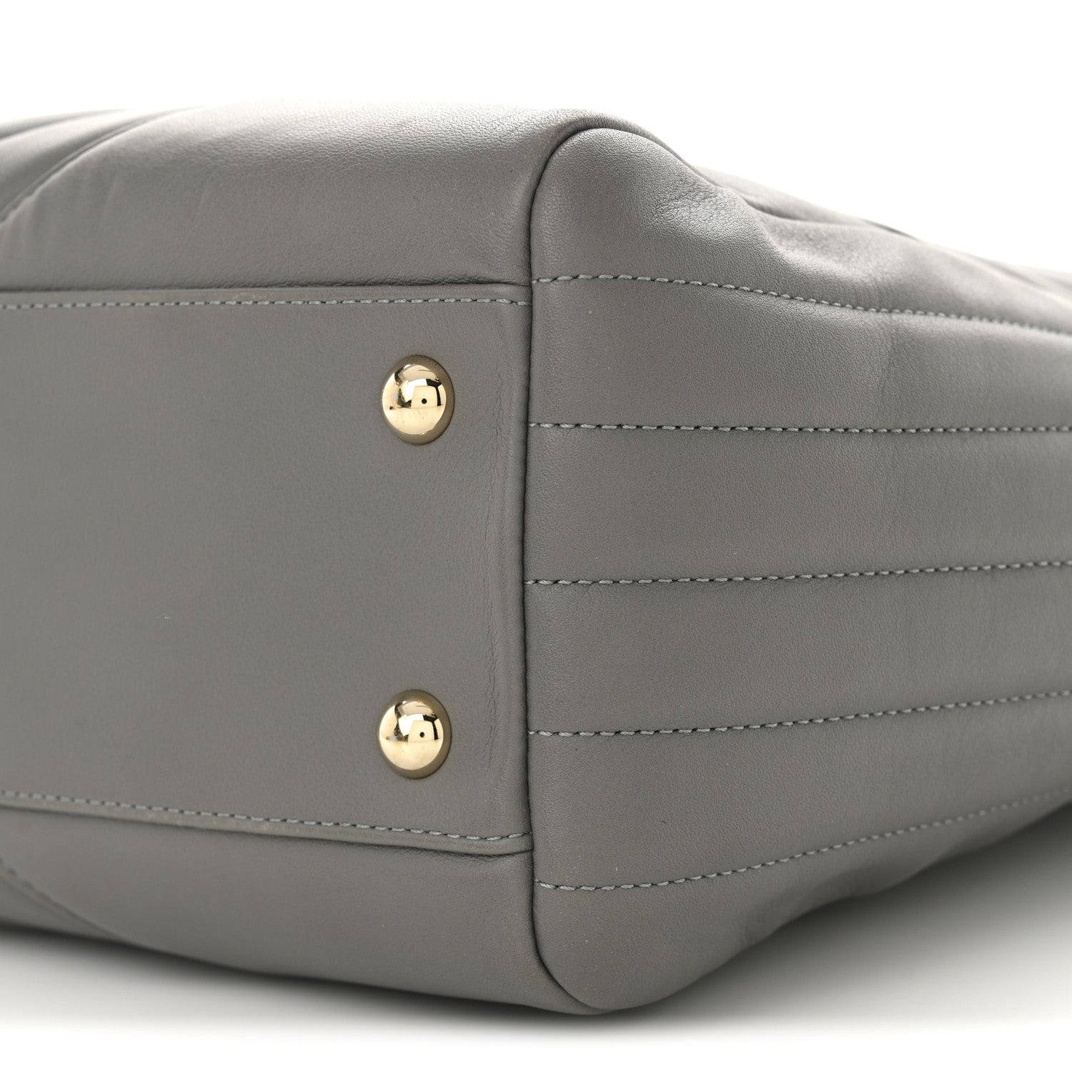 Chanel Calfskin Chevron Quilted Statement Shopping Tote Grey 10 of 11