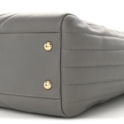 Chanel Calfskin Chevron Quilted Statement Shopping Tote Grey 10 of 11