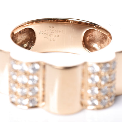 Chanel 18K Yellow Gold Diamond Profil de Camélia Ring 55 7.25 4 of 6