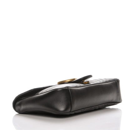 Gucci Calfskin Matelasse Medium GG Marmont Shoulder Bag Black 4 of 7