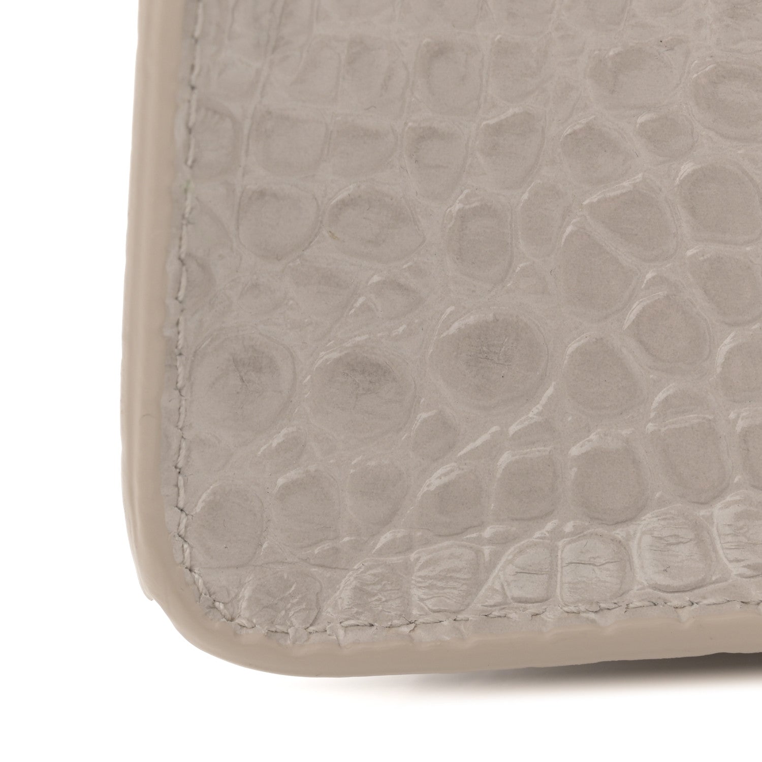 Balenciaga Shiny Calfskin Crocodile Embossed Small Hourglass Top Handle Bag Cold Beige 14 of 14