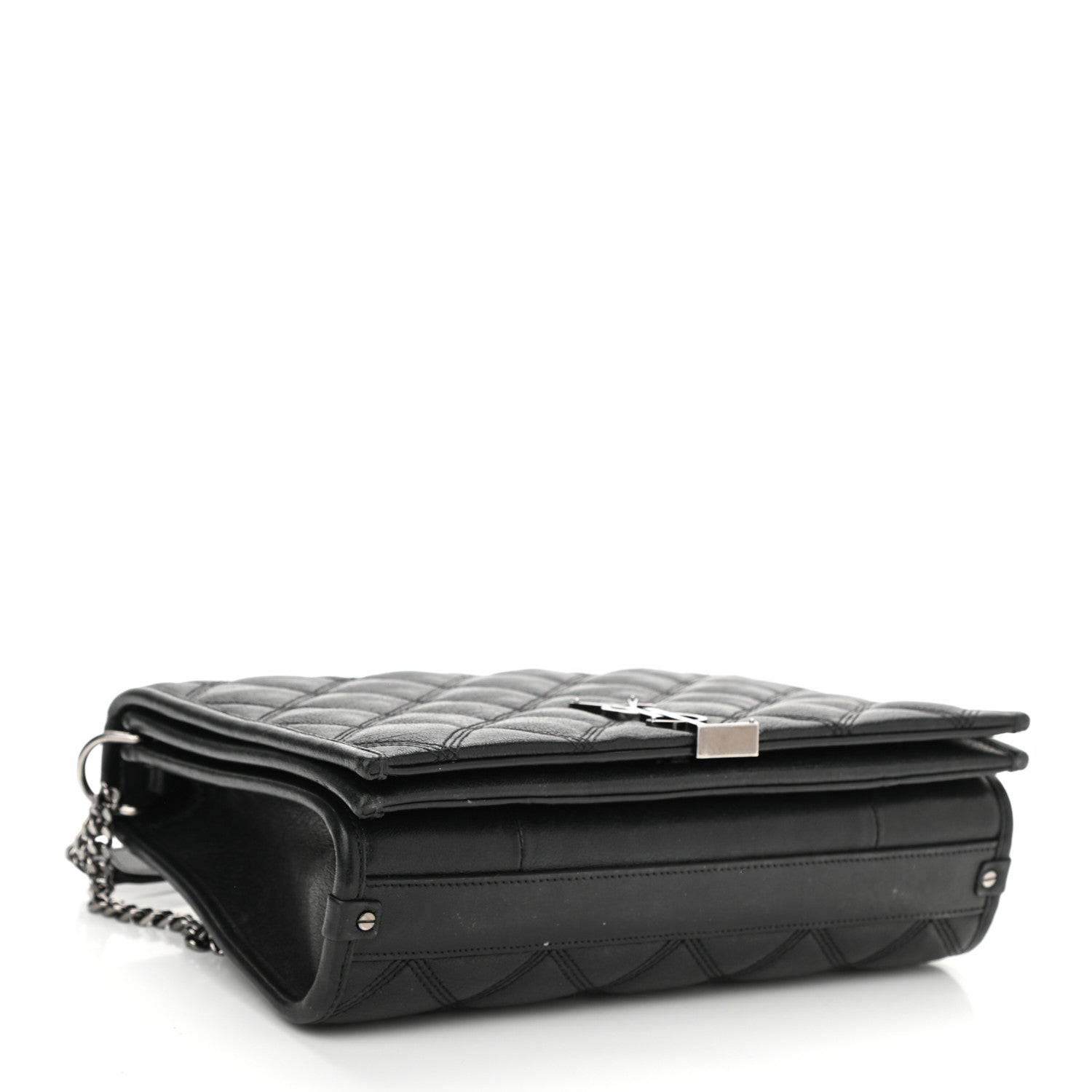 Saint Laurent Lambskin Quilted Mini Becky Chain Bag Black 4 of 12