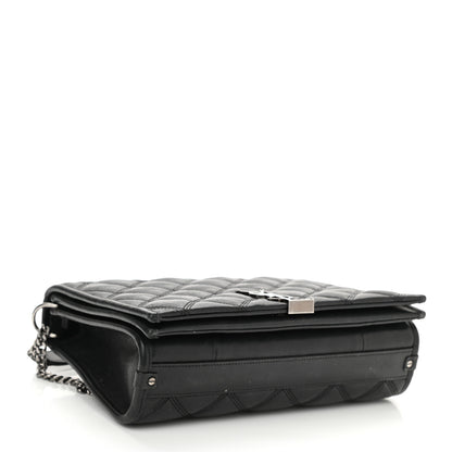 Saint Laurent Lambskin Quilted Mini Becky Chain Bag Black 4 of 12