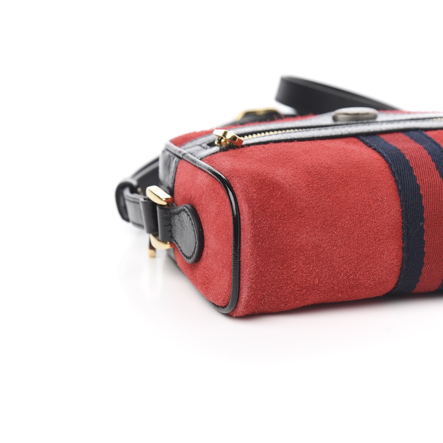 Gucci Suede Patent Web Mini Ophidia Shoulder Bag Red 7 of 9