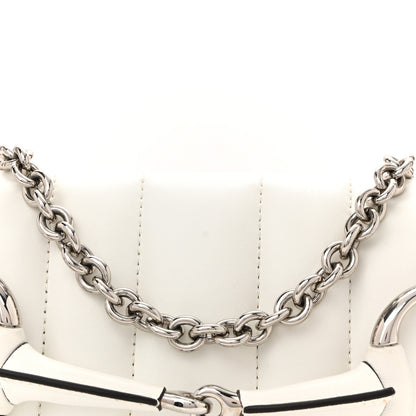 Gucci Nappa Vertical Matelasse Small Maxi Horsebit Chain Shoulder Bag Great White 8 of 13