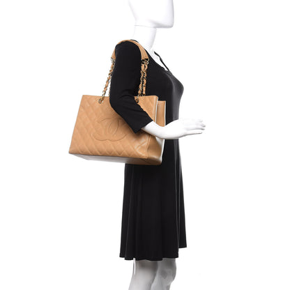 Chanel Caviar Quilted Grand Shopping Tote GST Beige 2 of 14