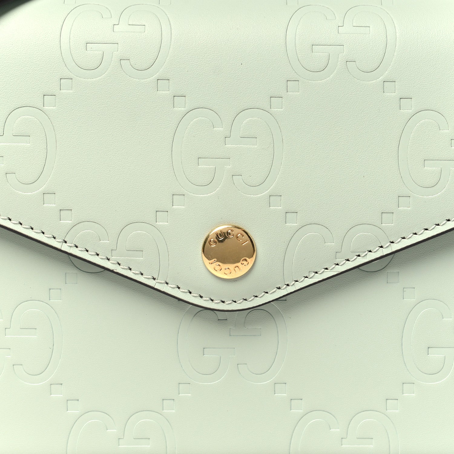 Gucci Calfskin GG Super Mini Shoulder Bag Pale Green 8 of 11