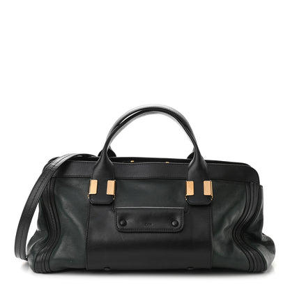 Chloe Calfskin Medium Alice Satchel Fir Green Black 1 of 12