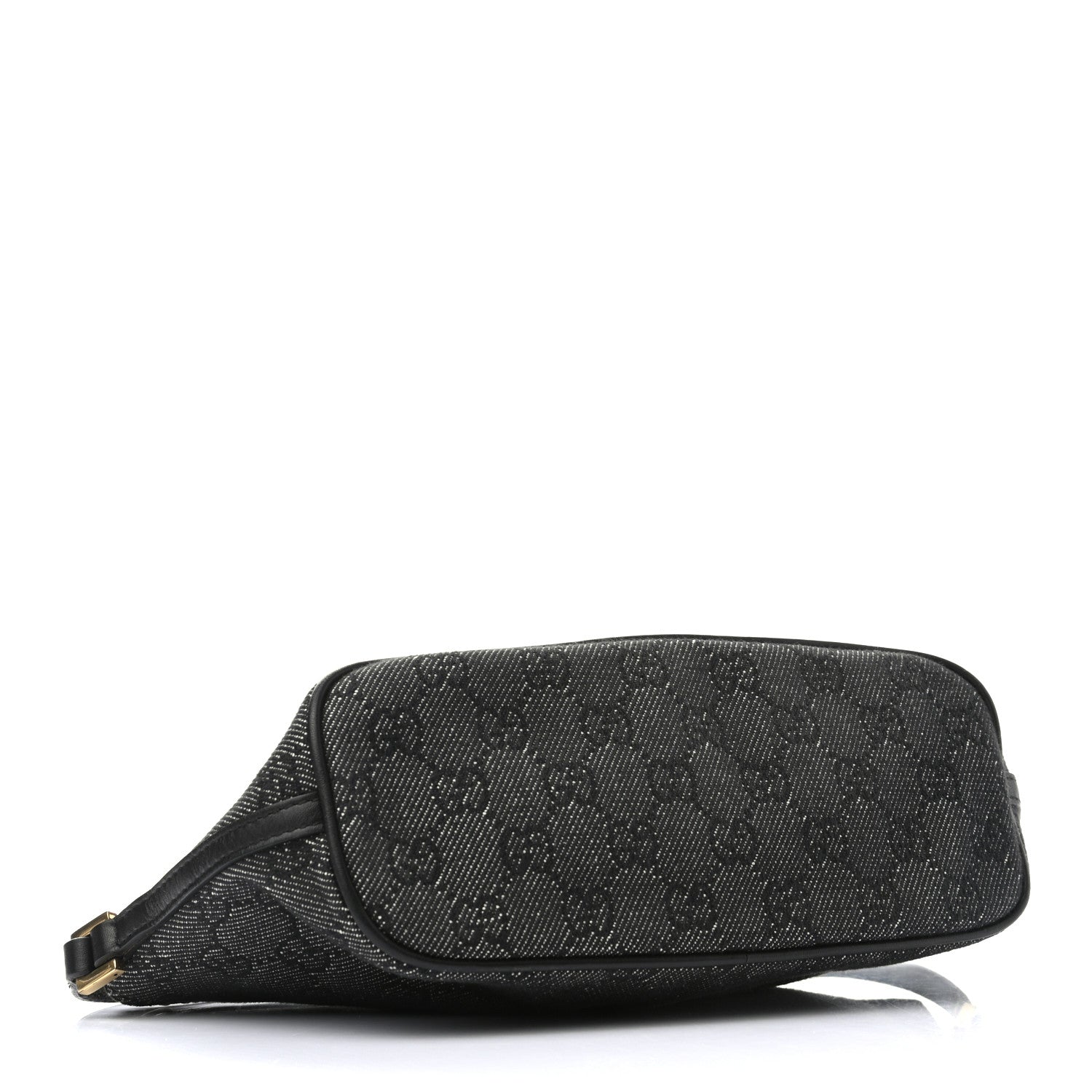 Gucci Denim Monogram Boat Pochette Black 4 of 7