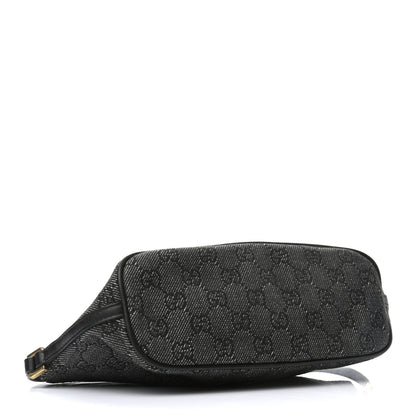 Gucci Denim Monogram Boat Pochette Black 4 of 7