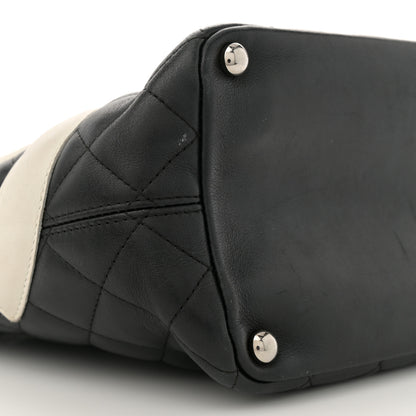 Chanel Calfskin Quilted Medium Cambon Tote Black White 9 of 13