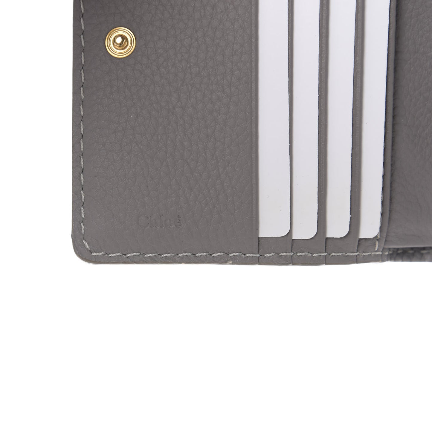 Grained Calfskin Marcie Square Wallet Cashmere Grey