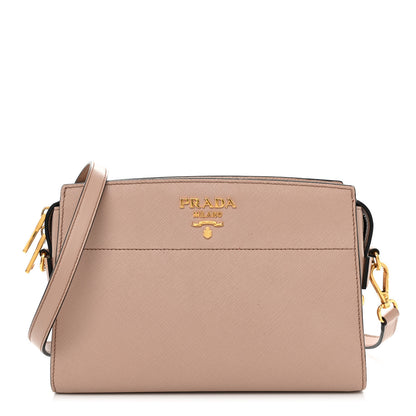 Prada Saffiano City Calfskin Esplanade Crossbody Bag Cipria 1 of 11