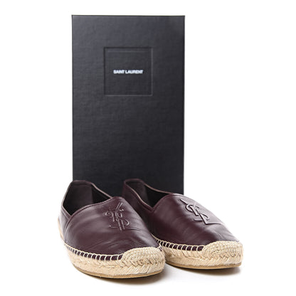 Saint Laurent Nappa Stitched Logo Espadrilles 38 Barolo 10 of 10