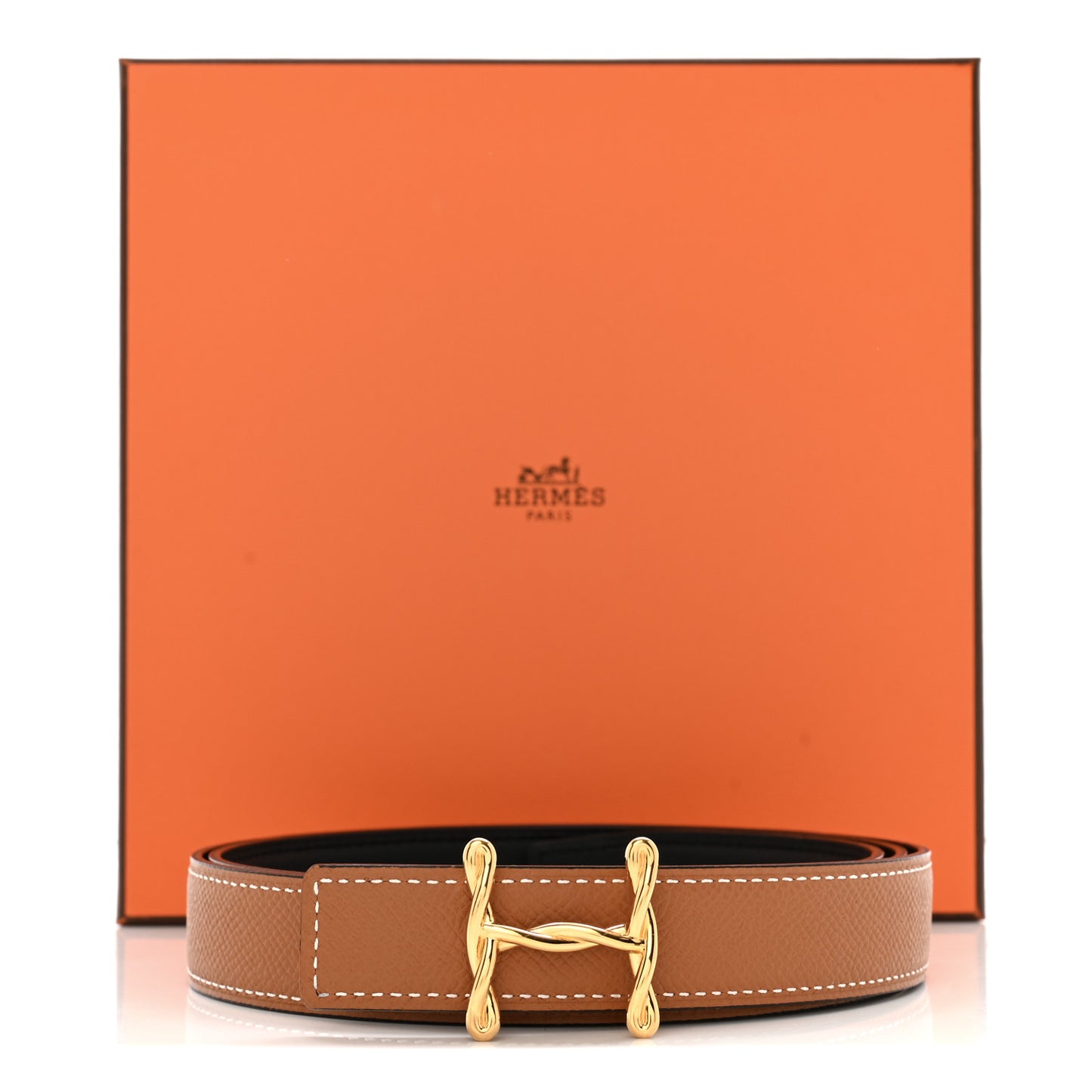 Swift Epsom 24mm H Torsade Belt 95 Black Gold