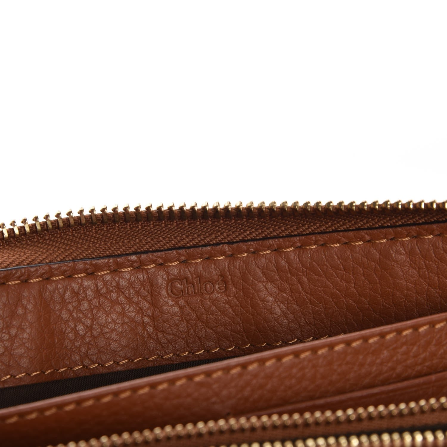 Chloe Grained Calfskin Marcie Long Zip Around Wallet Tan 6 of 8
