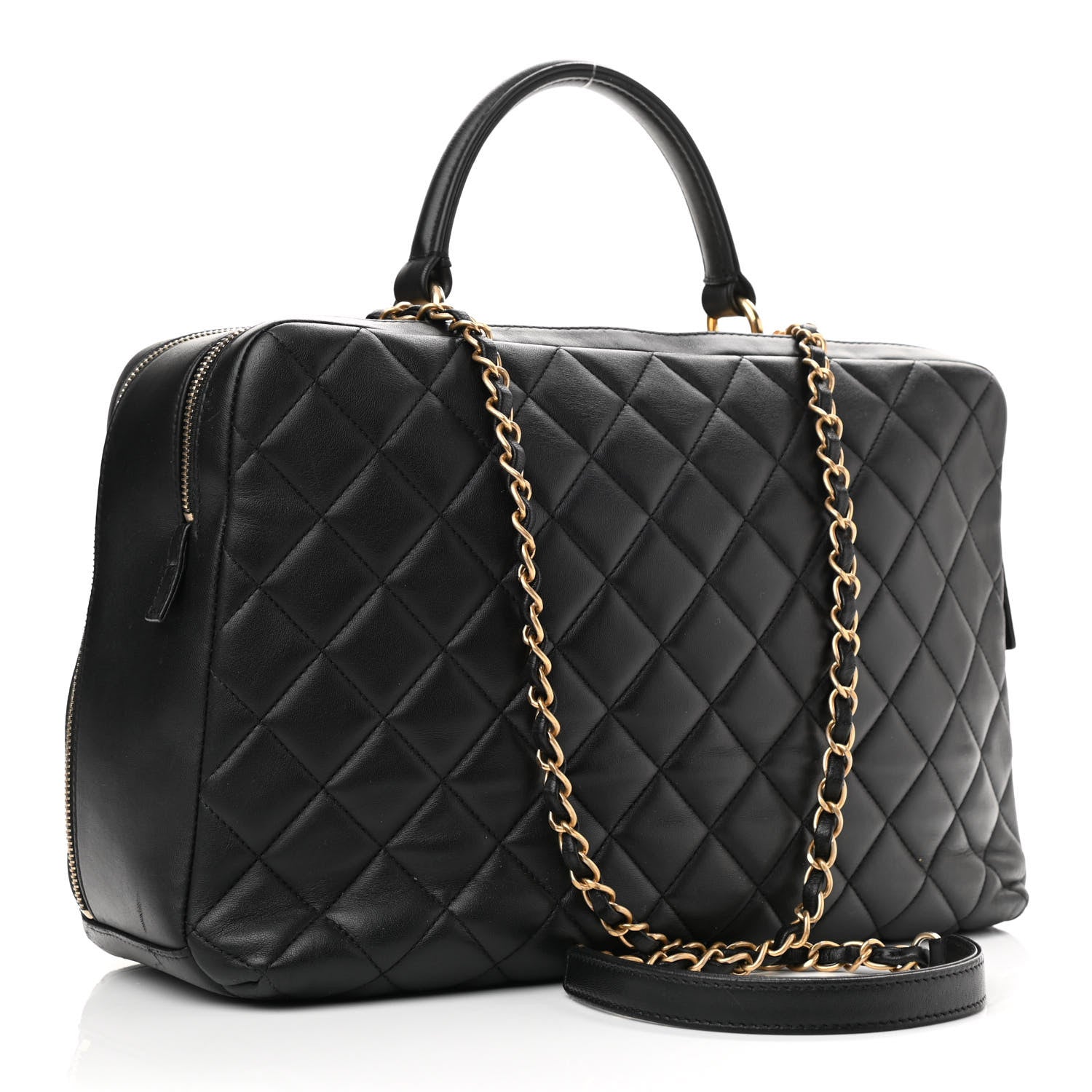 Chanel Lambskin Quilted Large Trendy CC Bowling Bag Black 3 of 11