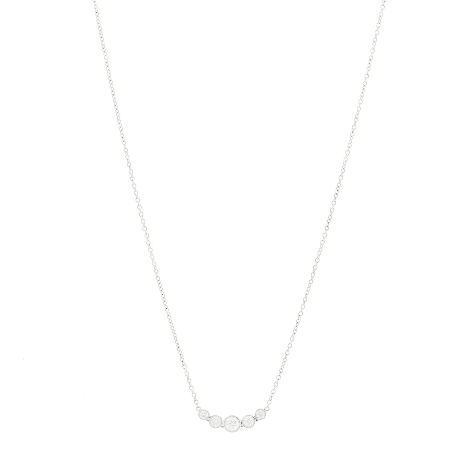 Tiffany Platinum Diamond Jazz Graduated Pendant Necklace 1 of 5