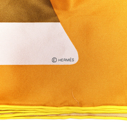 Hermes Silk Is This A Love Story? Scarf 70 Rose Nacre Ocre Beige 4 of 6