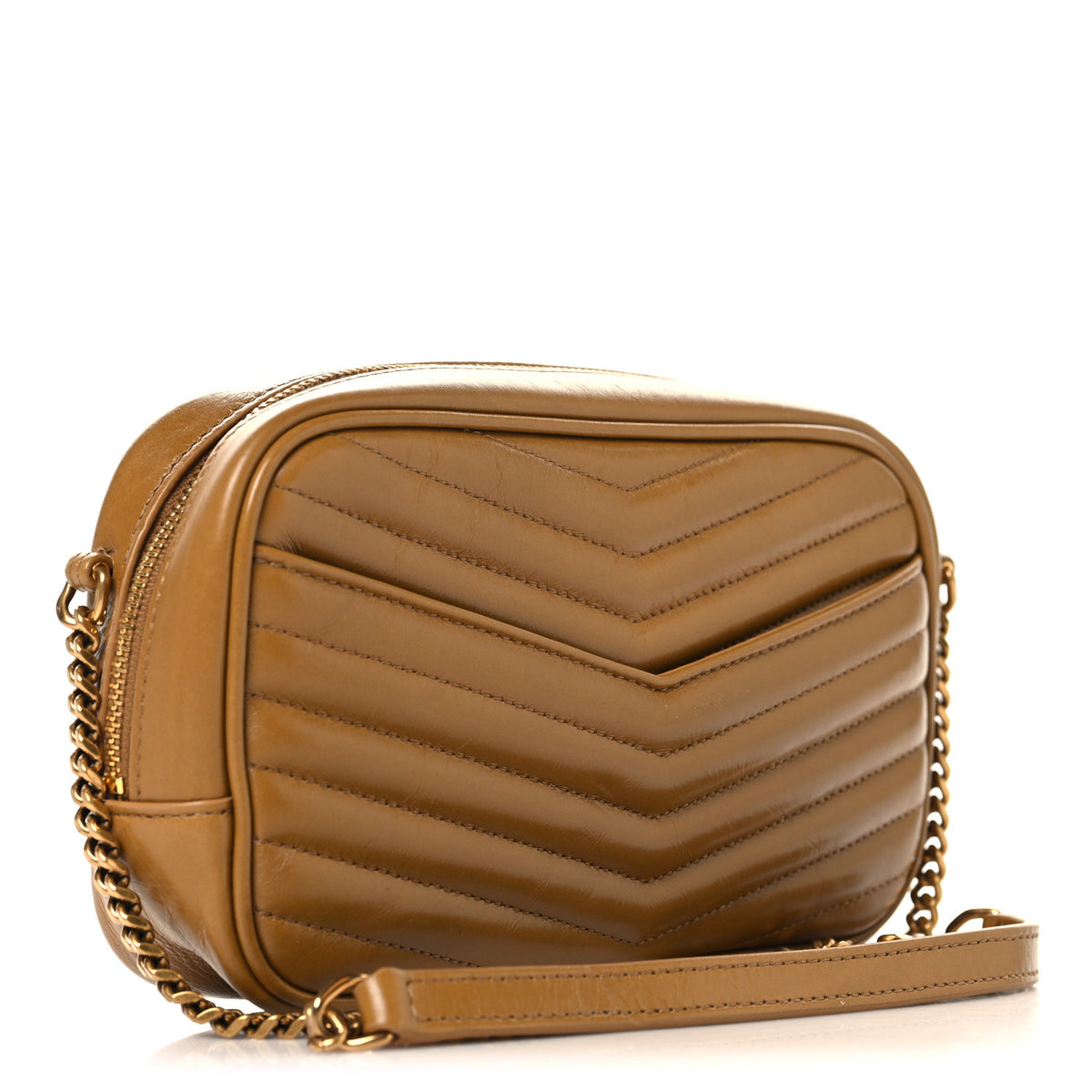 Saint Laurent Calfskin Matelasse Monogram Mini Lou Camera Bag Tabac Brown 3 of 10