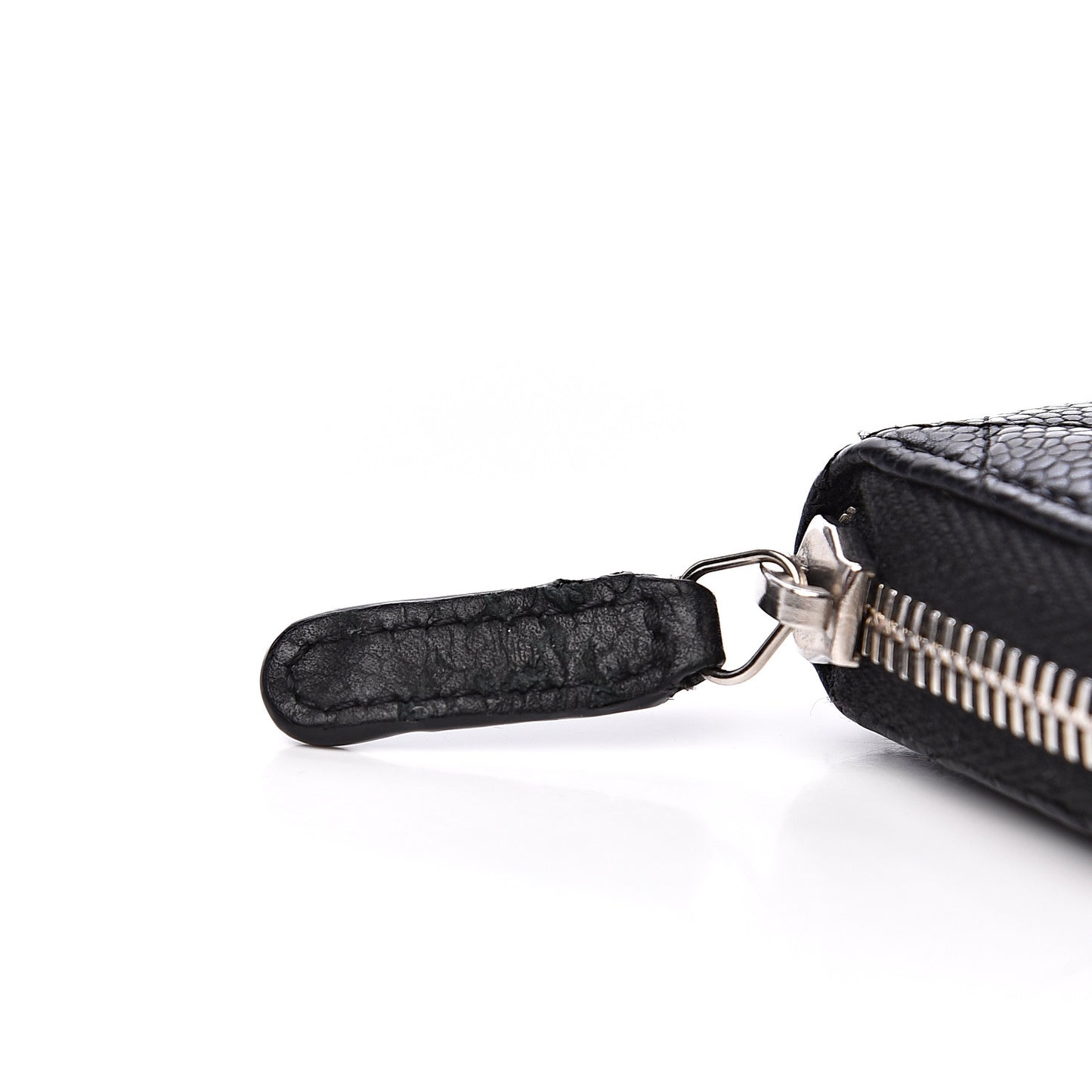 Caviar Quilted Zip Coin Purse Black