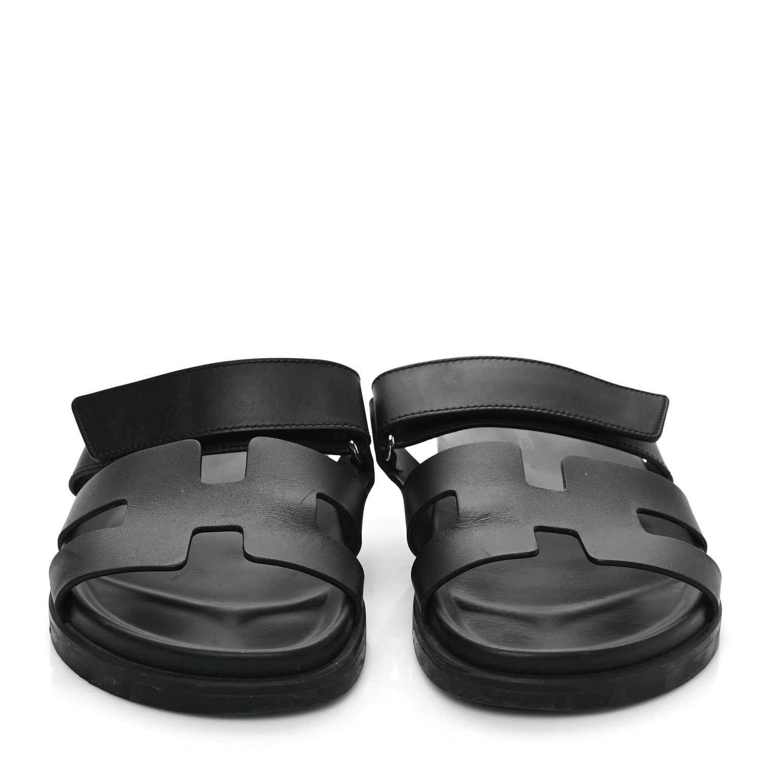 Hermes Calfskin Womens Chypre Sandals 38 Black 3 of 9