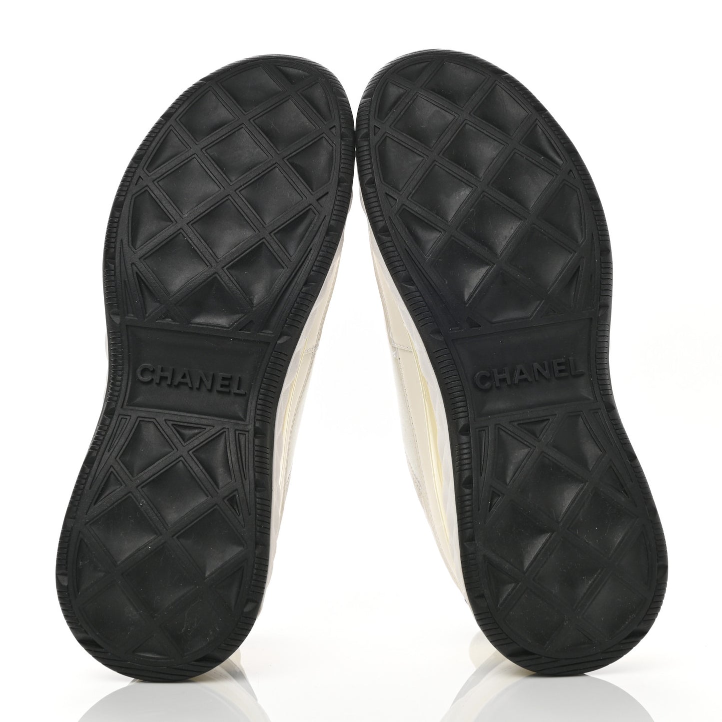 Velvet Calfskin Mixed Fibers CC Sneakers 38 Ivory Black
