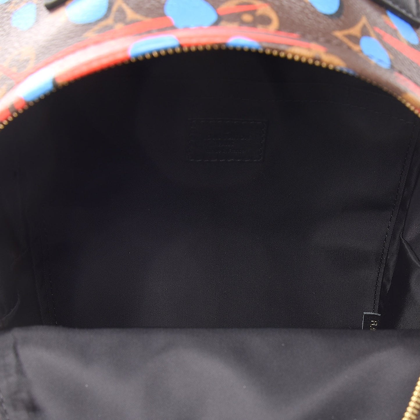 Monogram Jungle Dots Palm Springs Backpack PM Coquelicot Denim