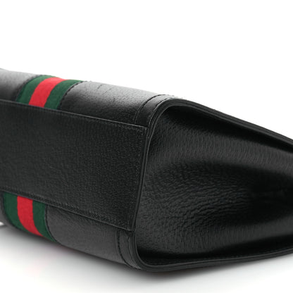 Gucci Textured Calfskin Web Small Ophidia Tote Bag Black 10 of 13