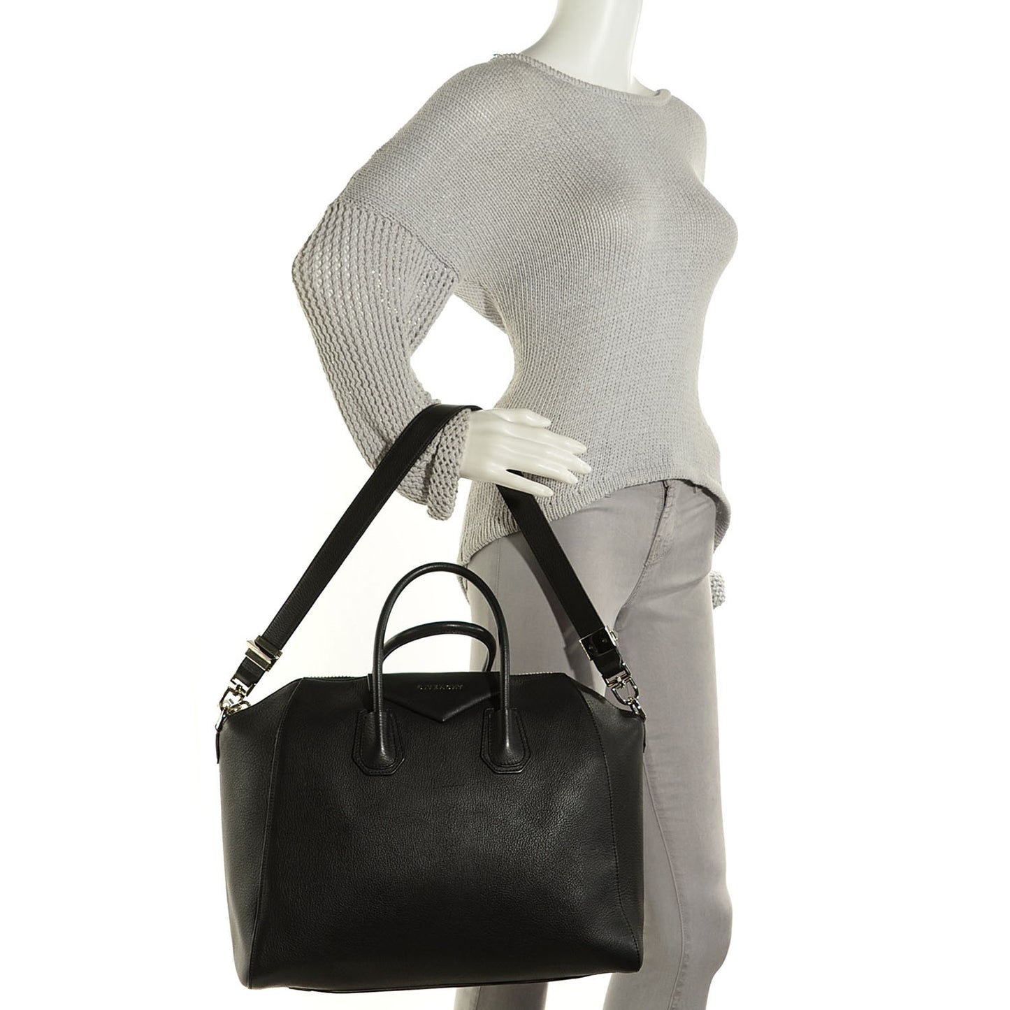 Sugar Goatskin Large Antigona Black