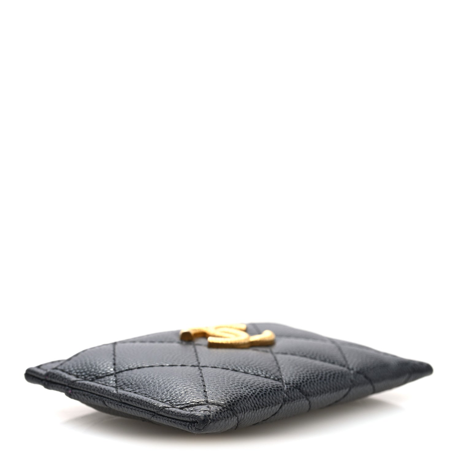 Chanel Caviar Quilted Textured CC Card Holder Black 4 of 8
