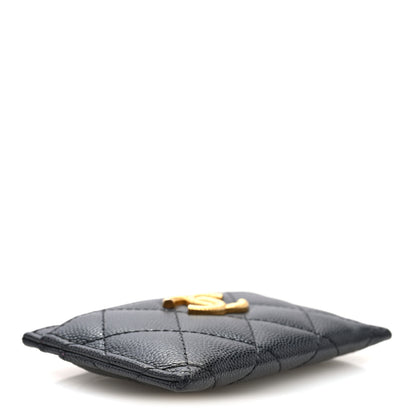 Chanel Caviar Quilted Textured CC Card Holder Black 4 of 8
