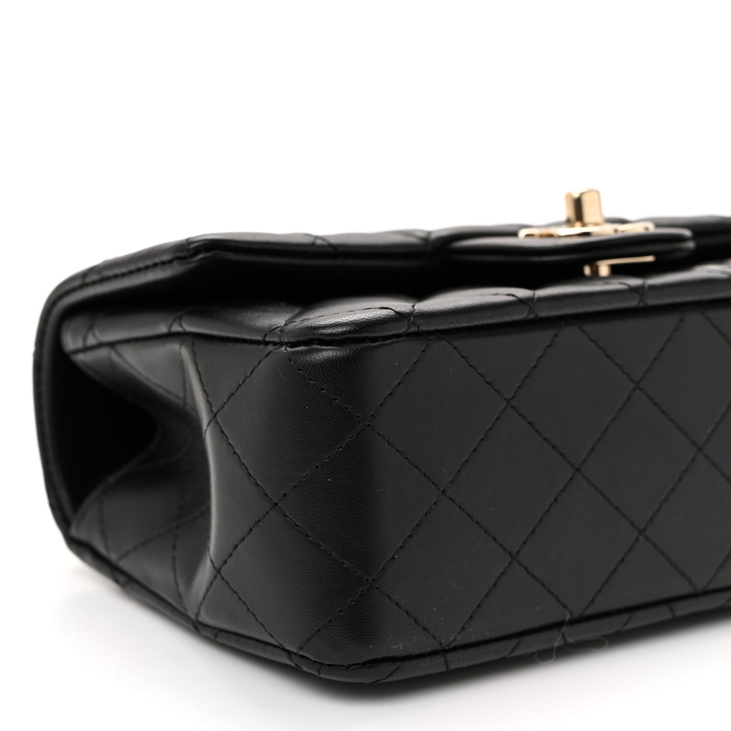 Chanel Lambskin Quilted Mini Top Handle Rectangular Flap Black 10 of 10