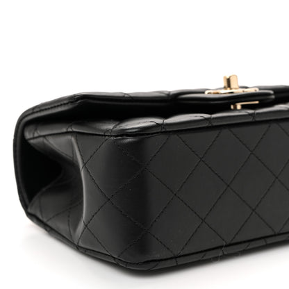 Chanel Lambskin Quilted Mini Top Handle Rectangular Flap Black 10 of 10