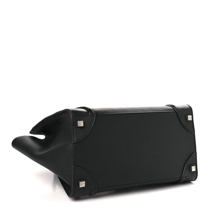 Celine Drummed Calfskin Mini Luggage Black 4 of 8