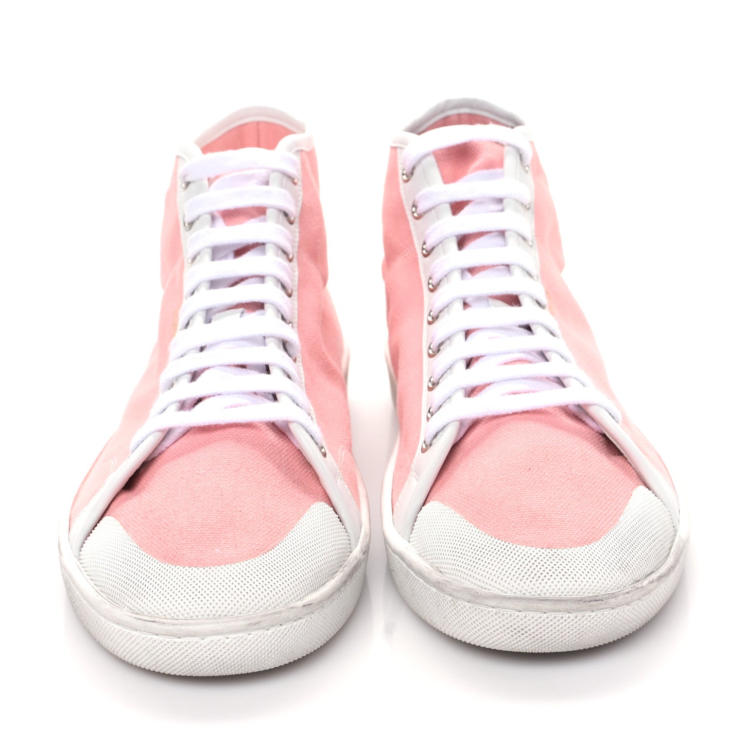Saint Laurent Womens Court Classic SL/39 Mid Top Sneakers 44 White Pink 2 of 8