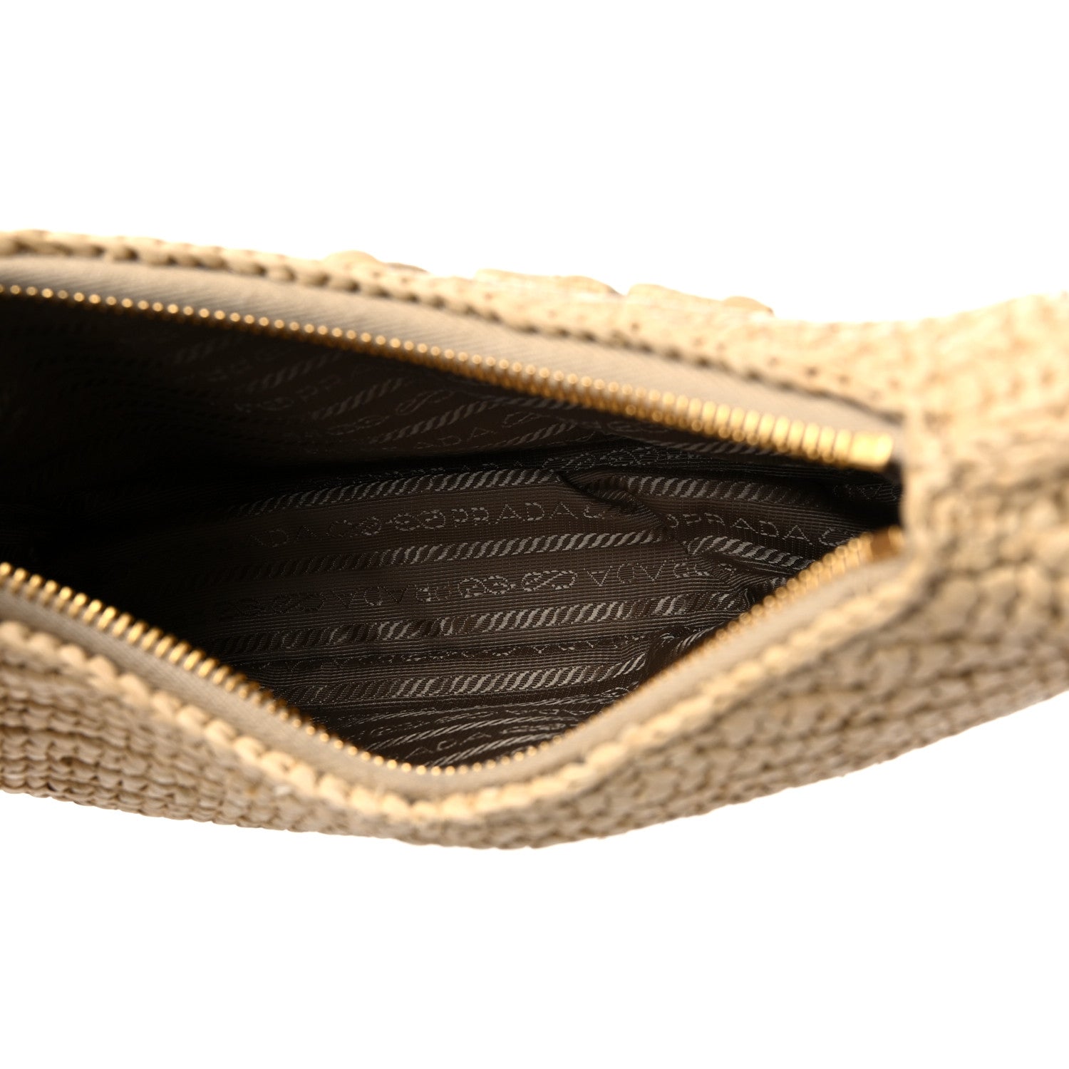 Prada Yarn Raffia Effect Crochet Mini Re-Edition 2000 Shoulder Bag Naturale 5 of 9