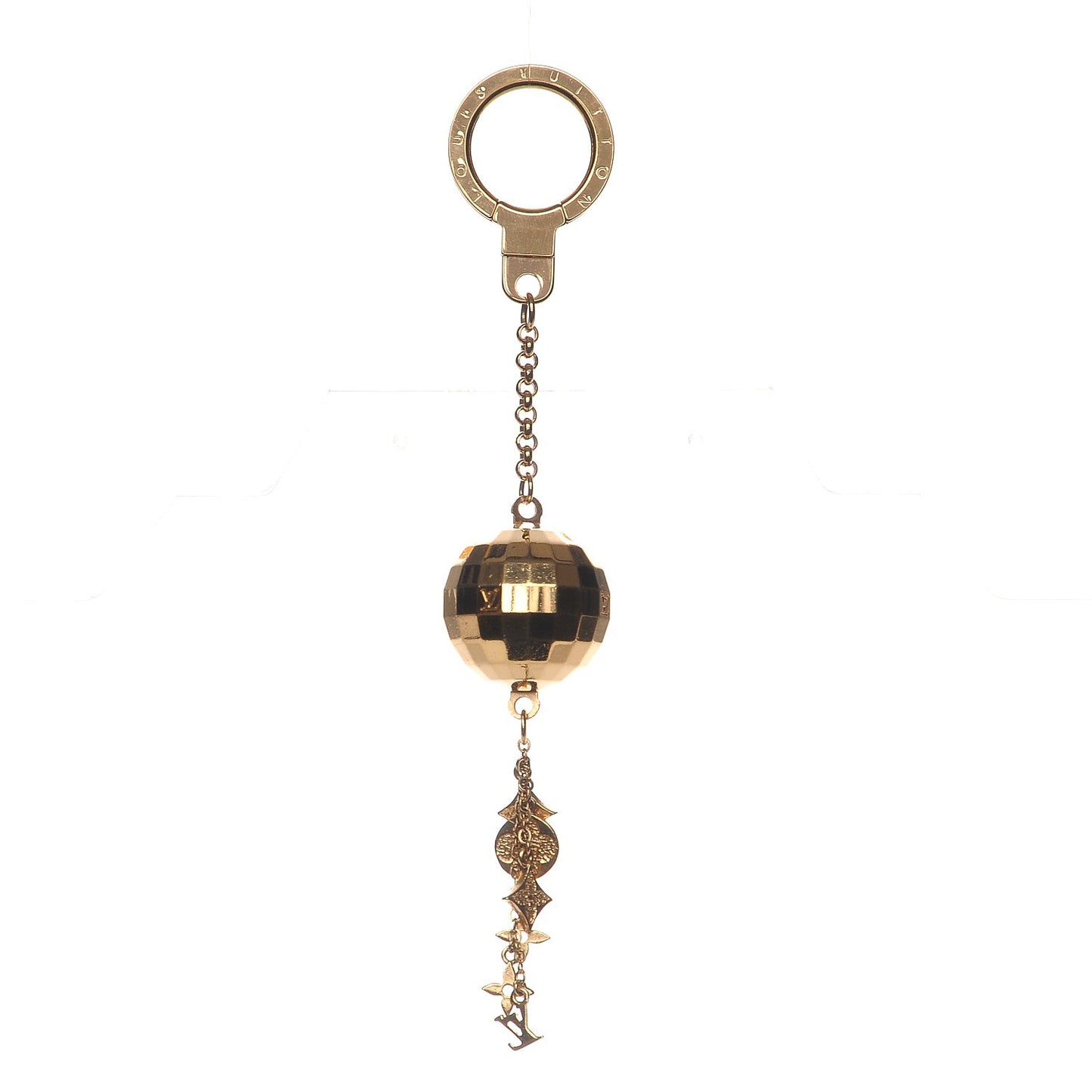 Disco Ball Key Ring Gold