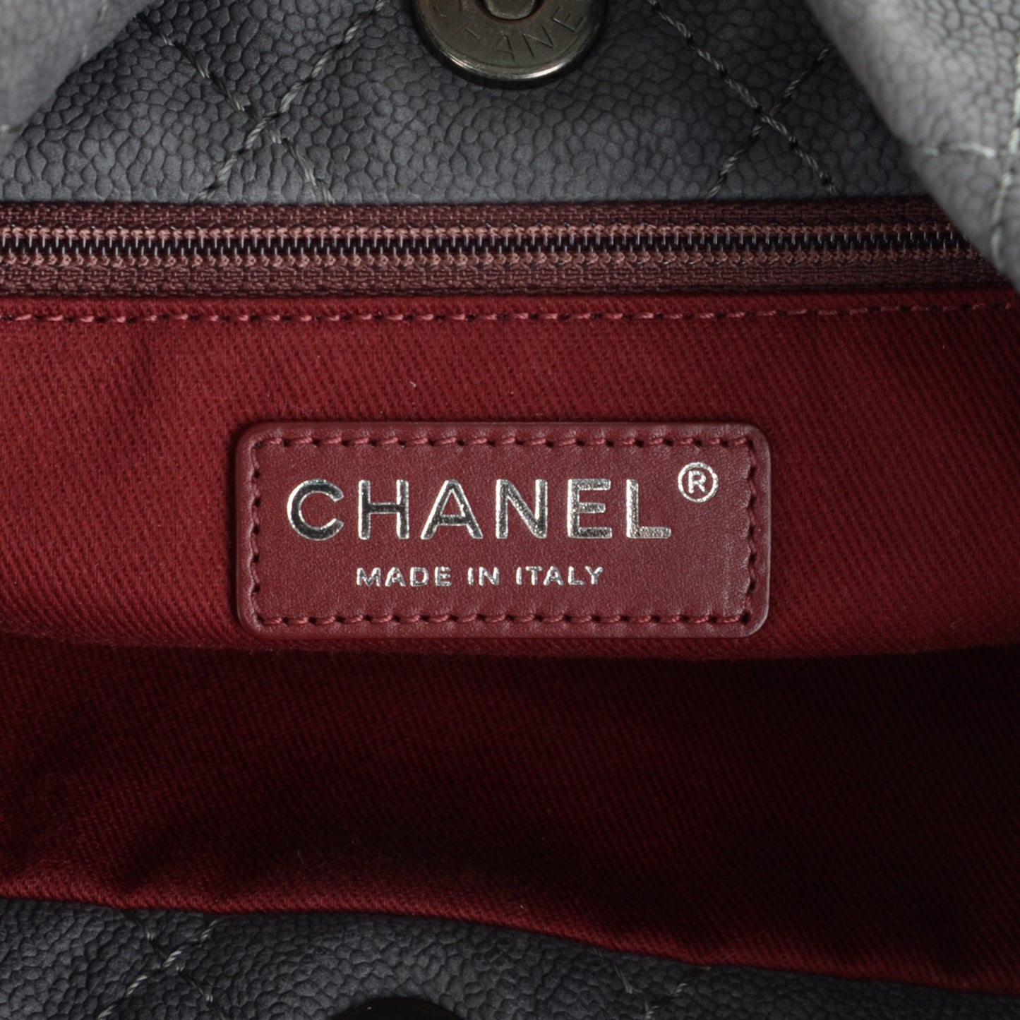 Iridescent Caviar Quilted Boy Handle Hobo Dark Grey