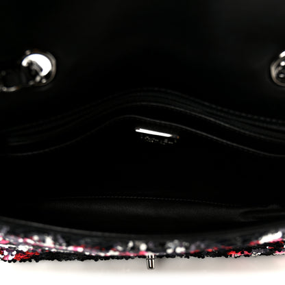 Chanel Sequin Logo Single Flap Pink Silver Black 5 of 11