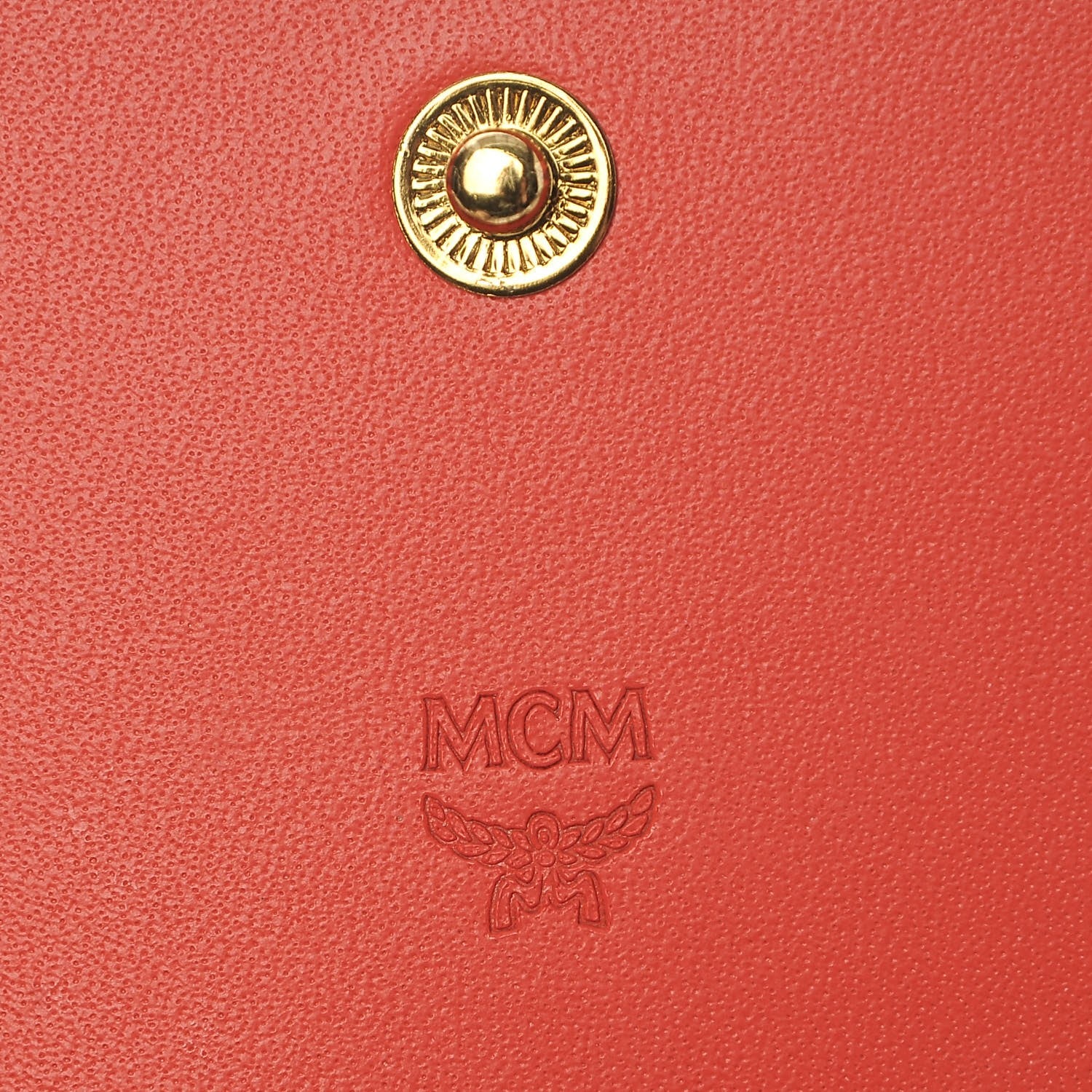 MCM Visetos Grained Calfskin Large Two Fold Wallet Ruby Red 6 of 10