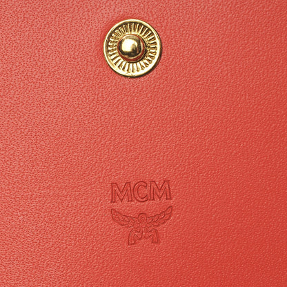 MCM Visetos Grained Calfskin Large Two Fold Wallet Ruby Red 6 of 10